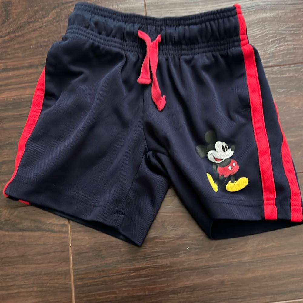 Boys Disney Parks Disney world navy blue Mickey Mouse‎ athletic shorts size xxs